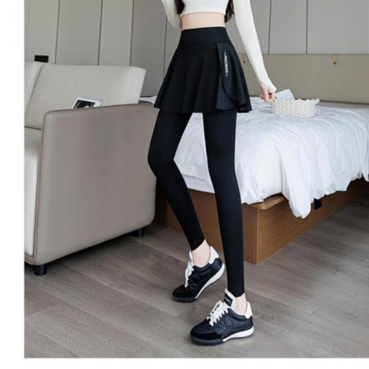 플레어 쫀쫀 9부치마레깅스 운동 필라테스레깅스 여성 하이웨이스트