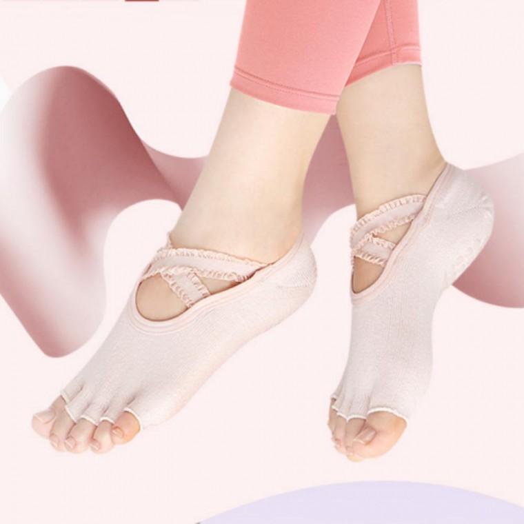 리브리움 필라테스 리본 양말 요가 발가락 여성 요가양말