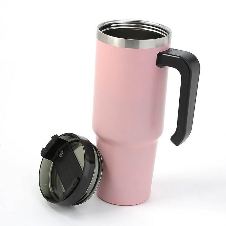 보온보냉 빨대텀블러 900ml 핑크 진공텀블러 휴대용텀블러 스텐텀블러 아이스텀블러