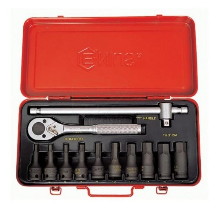 지니어스 6각 빗트 소켓 세트 TH-312M 12pcs 복스연결대 라쳇핸들 복스렌치세트 육각비트소켓 복스대세트