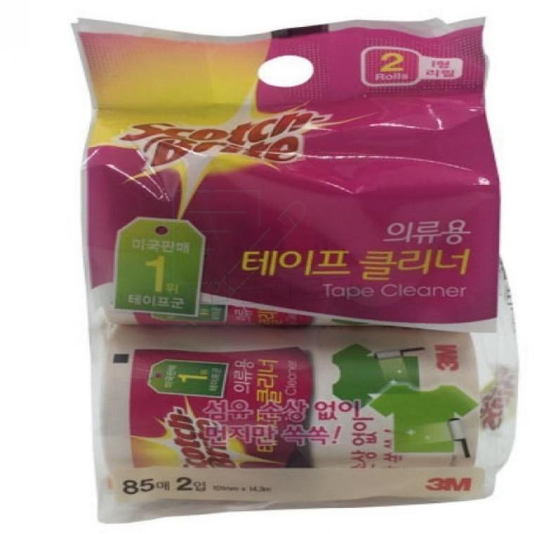 3M 의류용 테이프클리너 돌돌이 리필 2개입 10cm 롤러테이프 롤클리너리필 검은옷먼지 먼지클리너 집안먼지