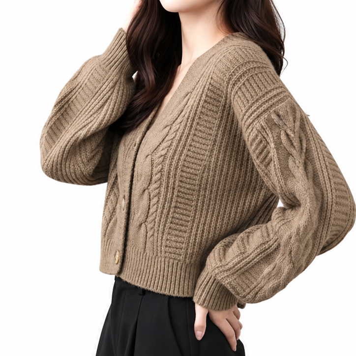 여성 봄가을 데일리 크롭 니트 가디건 러블리 외출룩