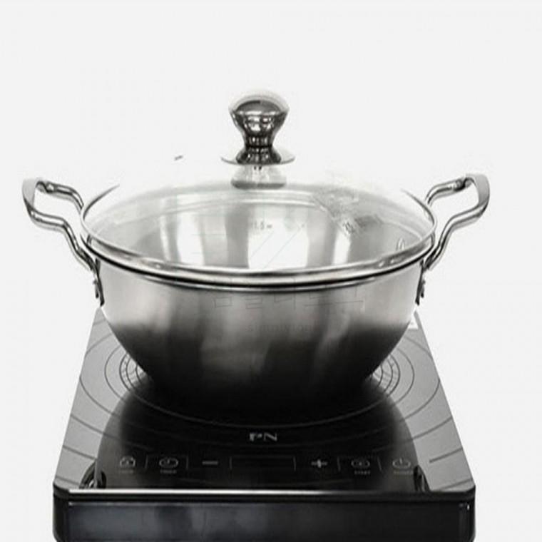 인덕션 스텐 양수 전골냄비 뚜껑포함 24cm 부대찌개냄비 가정용냄비 인덕션용냄비 뚜껑냄비 오뎅탕냄비