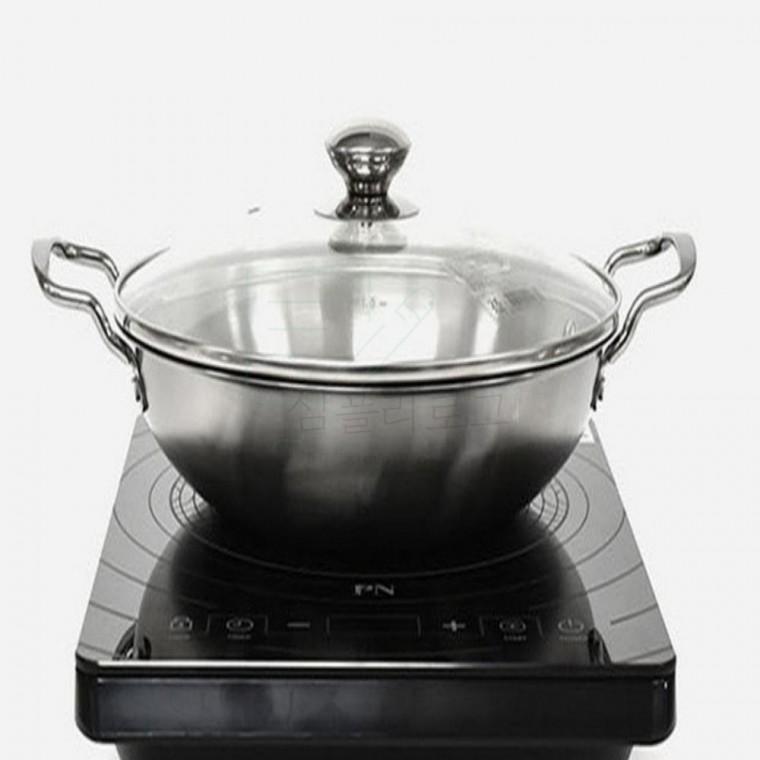 인덕션 스텐 양수 전골냄비 뚜껑포함 30cm 업소용전골냄비 양수냄비 식당냄비 업소용냄비 업소용경질냄비