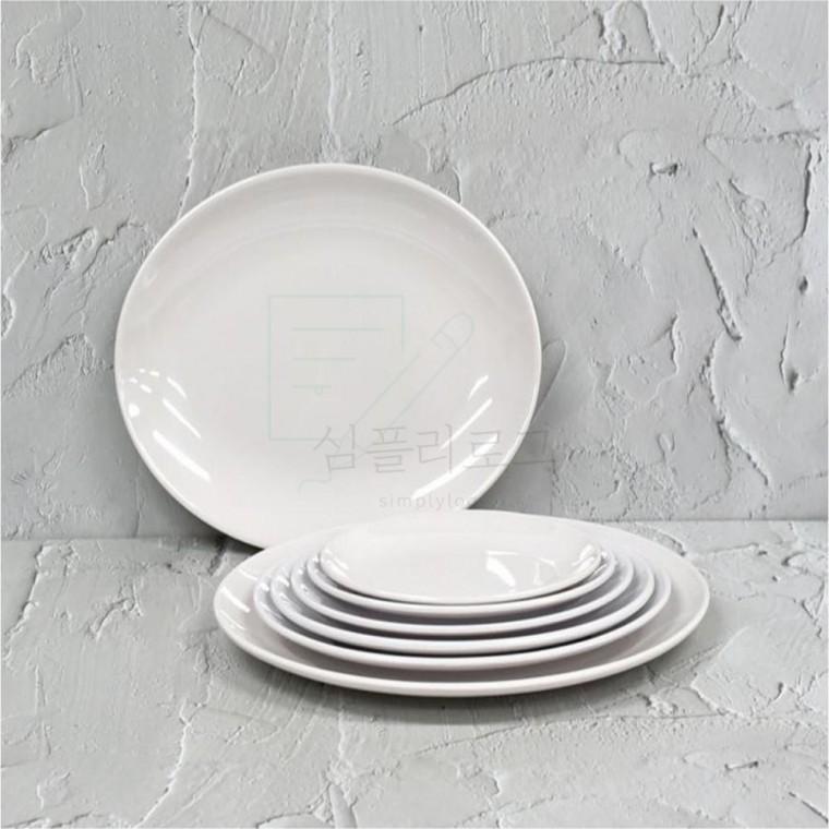 업소용 멜라민 타원 접시 백색 12타 30.5cm 멜라민타원형접시 업소용멜라민접시 떡볶이접시 업소용앞접시
