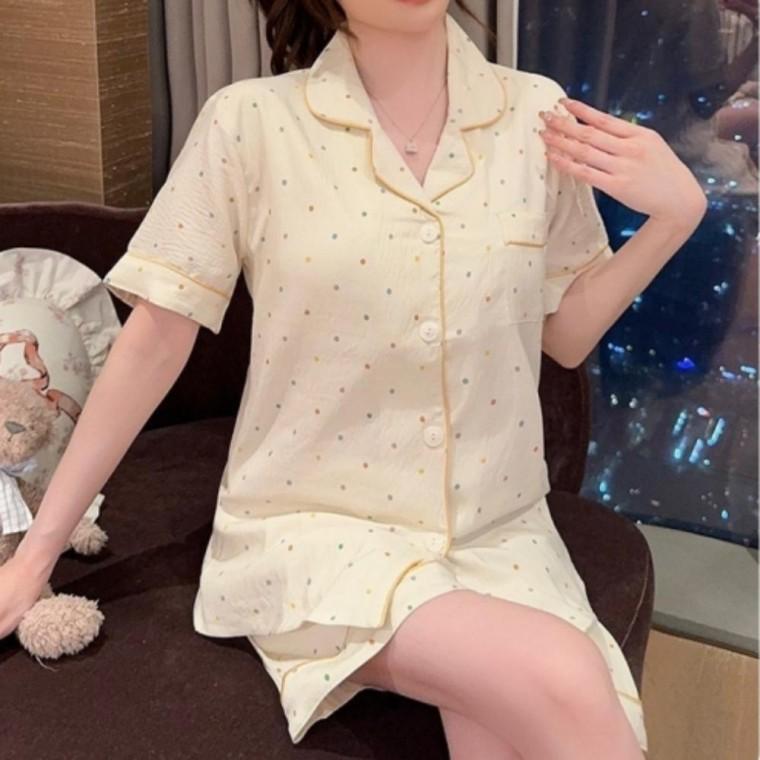 여성 반팔 데일리 파자마 홈웨어 잠옷 세트코튼파자마세트