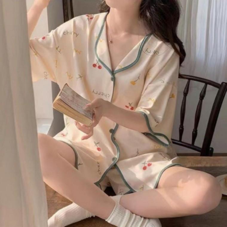 여성 캐릭터 루즈핏 반팔 파자마 잠옷 세트코튼반팔잠옷