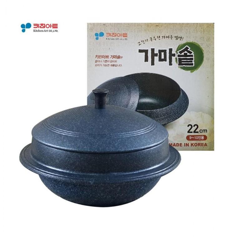루미나D 키친아트 가마솥 22cm 양면마블코팅 특수 밥솥 밥 조리
