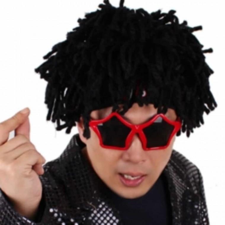 코스프레가발 블랙 레게 가발 연극 공연 분장 소품