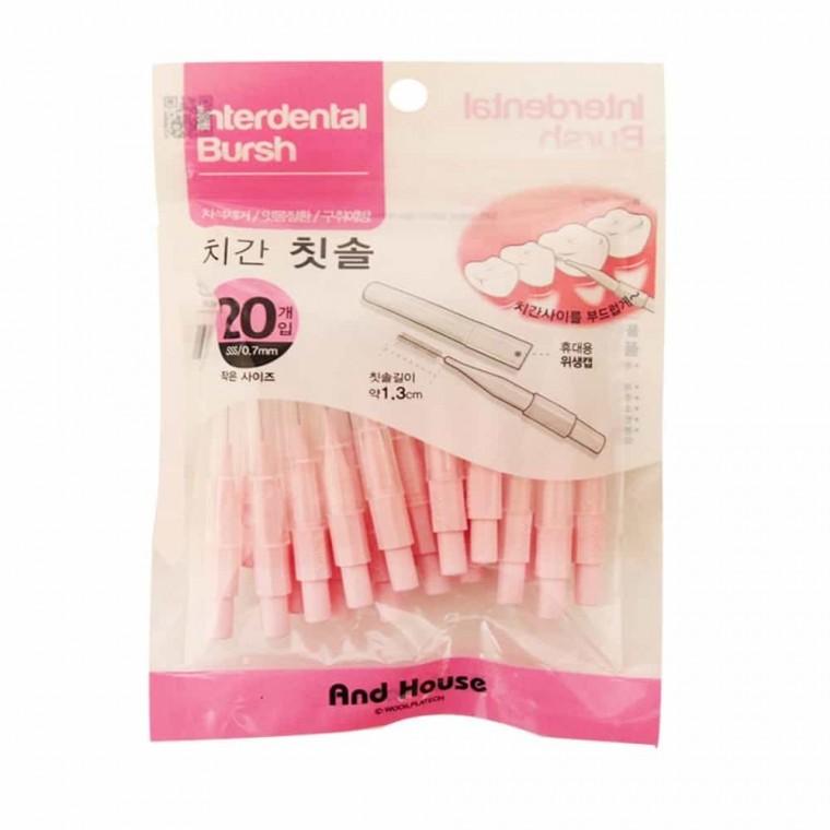 치간칫솔 I형 20P SSS 일회용치간칫솔 치간칫솔이쑤시개 솔이쑤시개