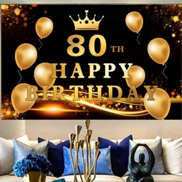 홈파티용품 대형 80세 생일 현수막