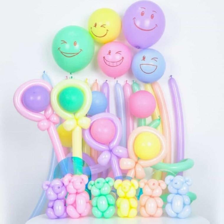 생일풍선세트 스마트 요술풍선 260 마카롱 혼합 100개입