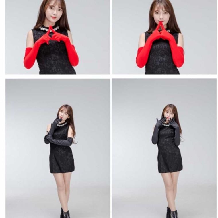 예쁜장갑 파티 롱장갑 공단형 55cm 생일 의상공연