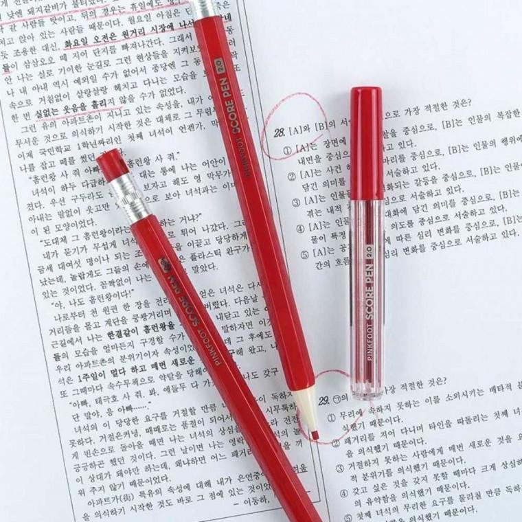 색연필 리필심 20개 채점용펜 레드펜 빨간색연필