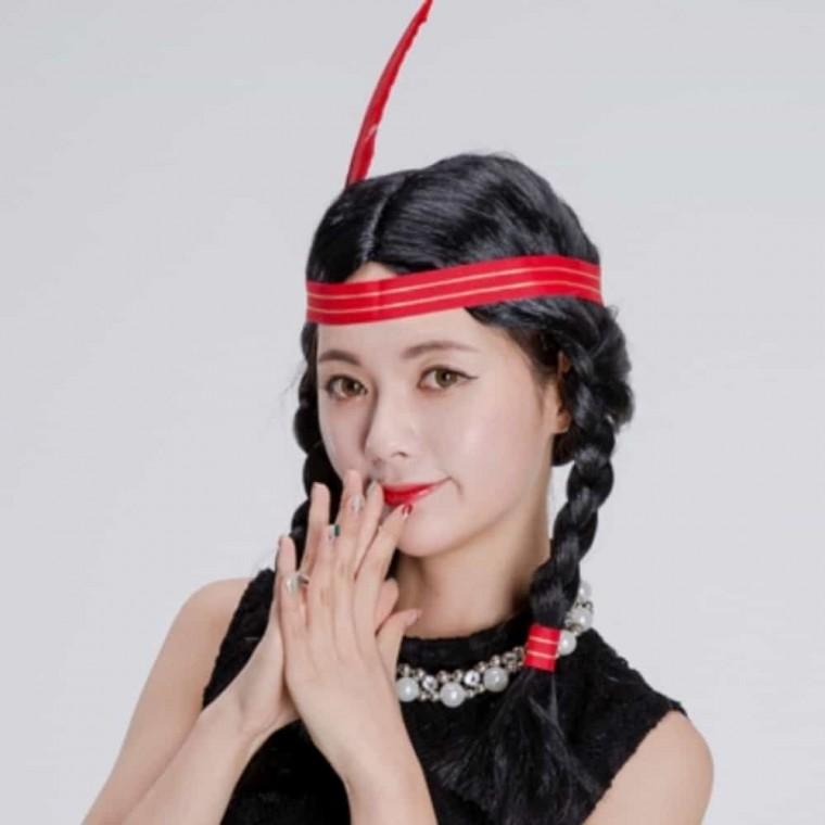 땋은머리가발 원주민 여성 가발 공연 분장 소품