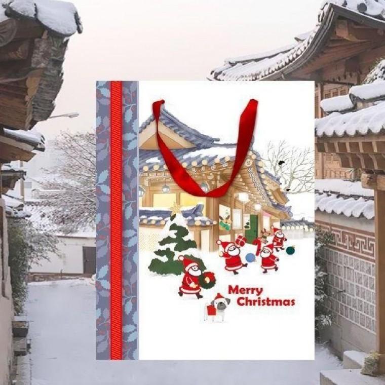 크리스마스 쇼핑백 크리스마스포장백 한옥디자인쇼핑백 쇼핑백세트
