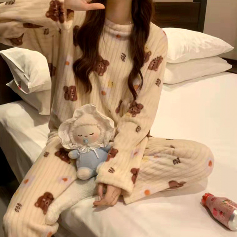곰돌이잠옷 극세사 골지 크리스마스 파자마