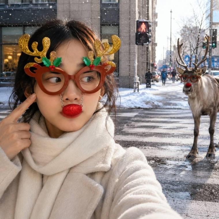 파티 빨간코 아이템 악세사리 소품 안경 반짝이 루돌프 장비 용품 크리스마스