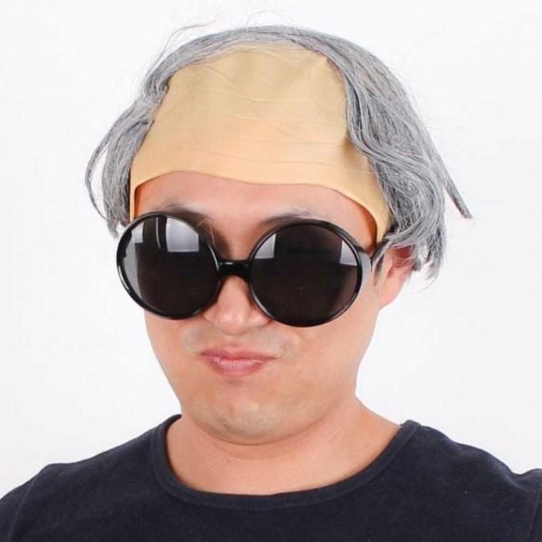 2대8 대머리 가발 크리스마스소품 행사용가발 빡빡이가발