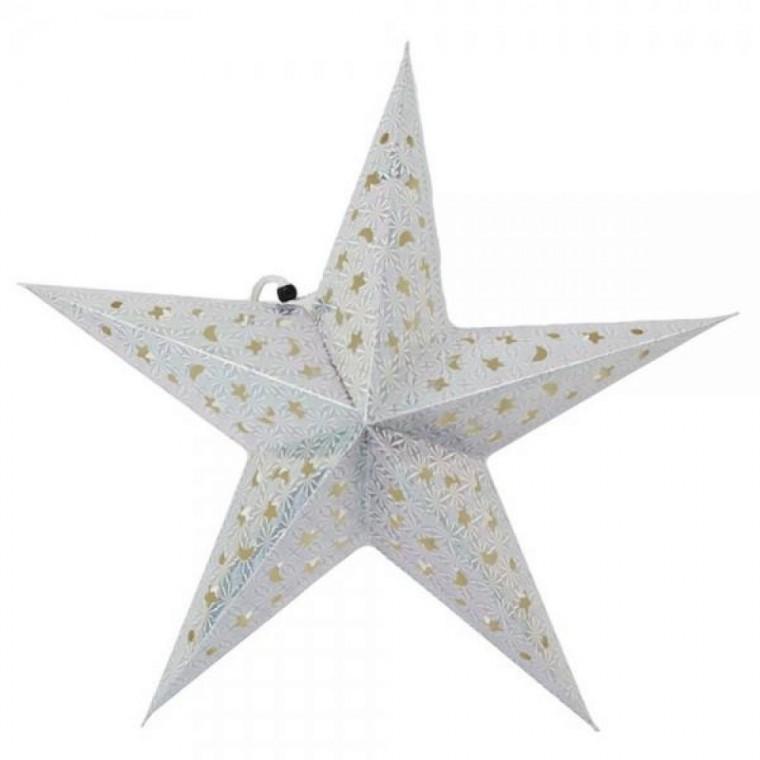 크리스마스 LED 페이퍼스타 45cm 실버