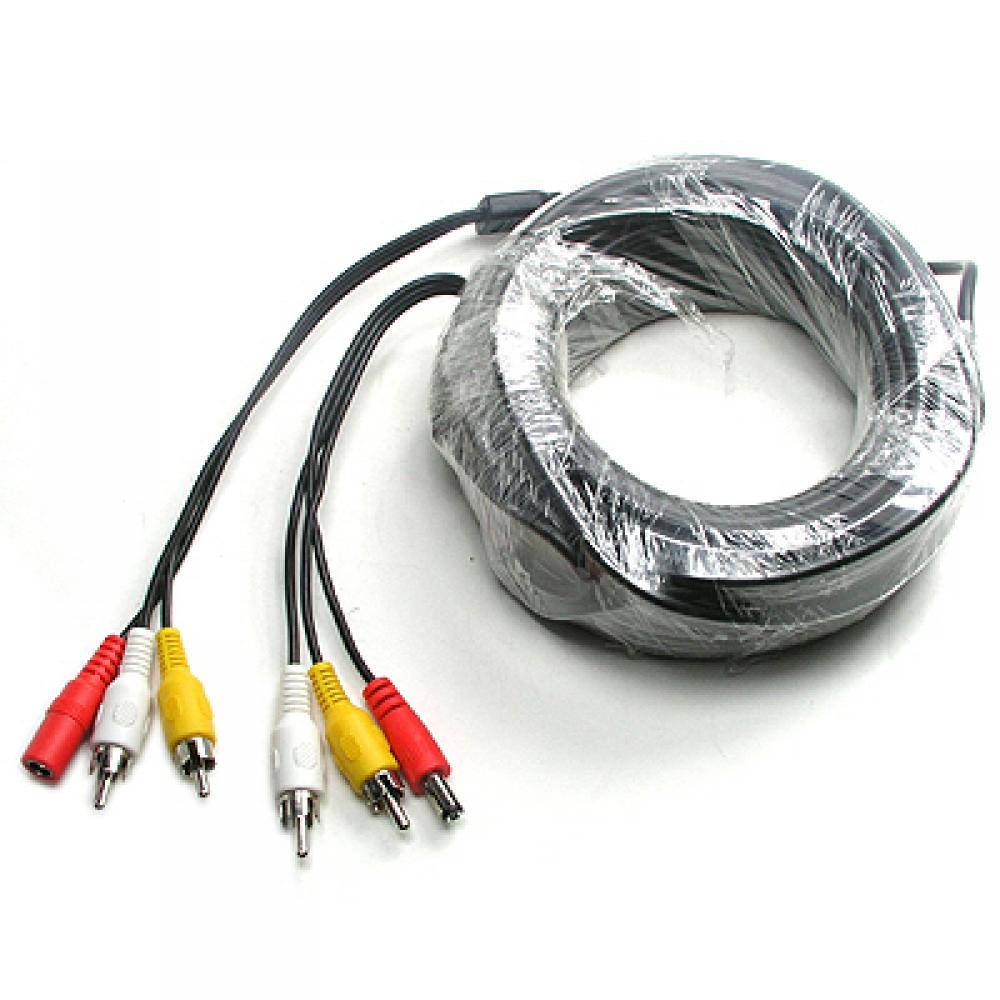 CCTV 케이블 20m 2RCA DC 5.5 전원 검정색 C3463