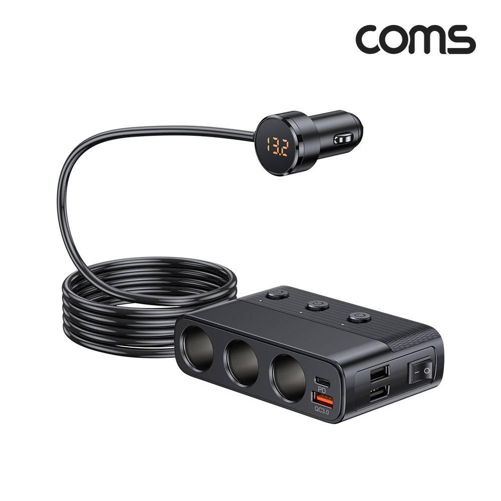차량용  소켓 3구 USB-C USB-A PD QC3.0 고속충전 127W JA251