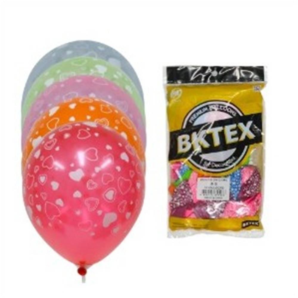 25cm 펄 하트전체인쇄풍선 혼합(50입)