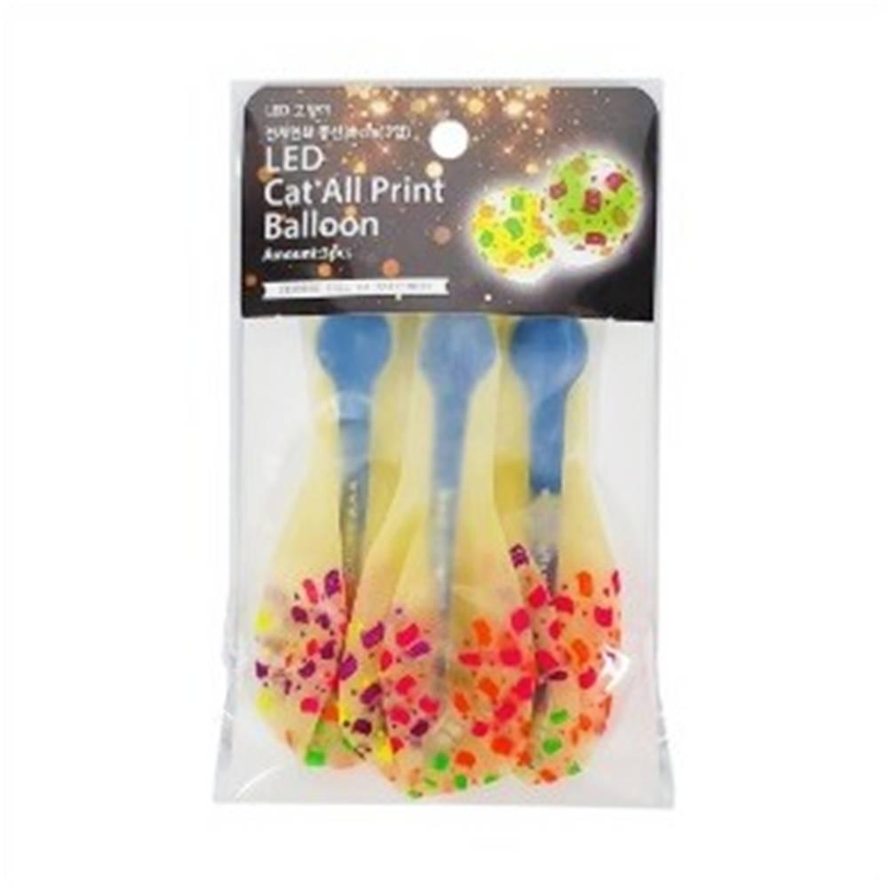 LED풍선 30cm 고양이전체인쇄풍선 (3입)