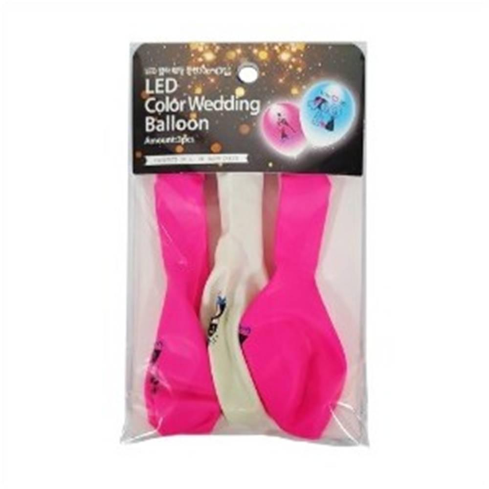 LED풍선 칼라 웨딩 풍선 (3입)