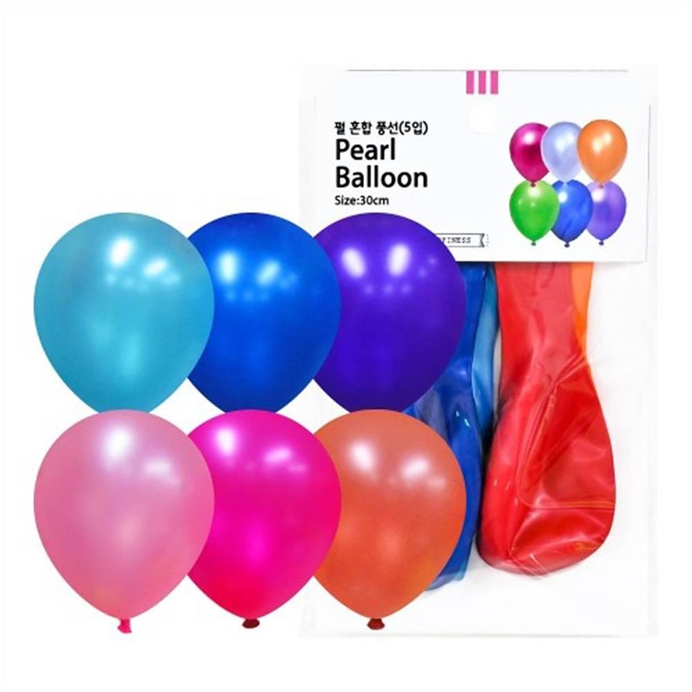 30cm 펄 풍선 혼합(5입)