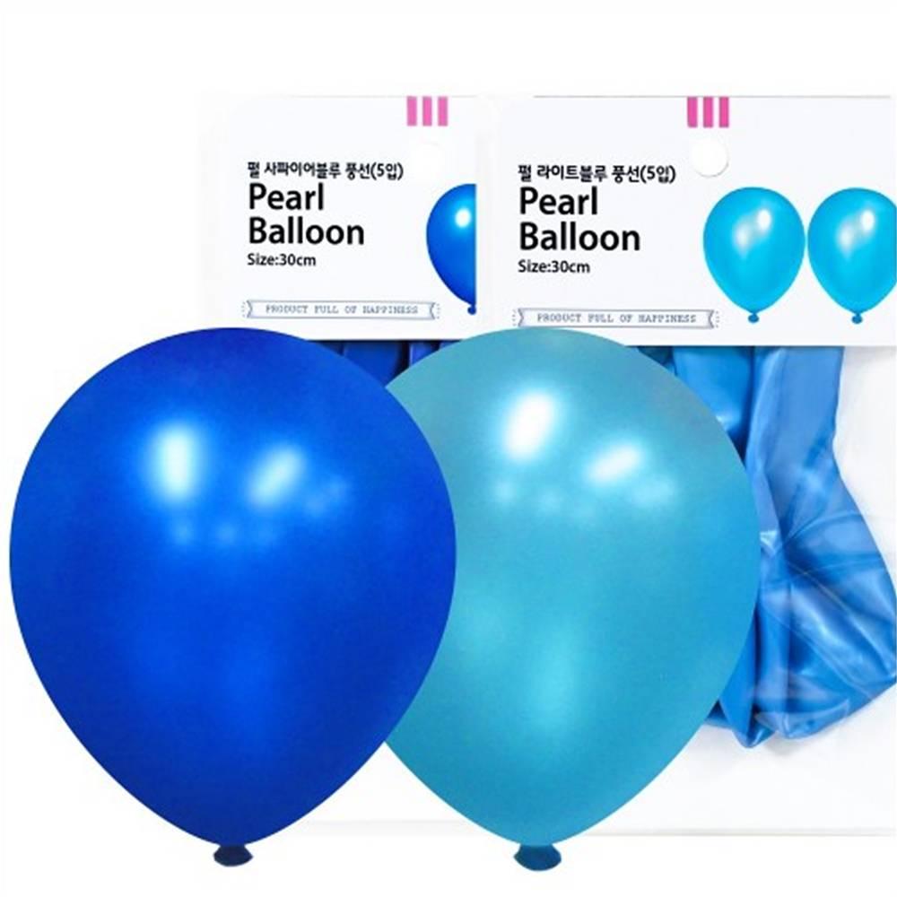 30cm 펄 불루톤풍선(5입)