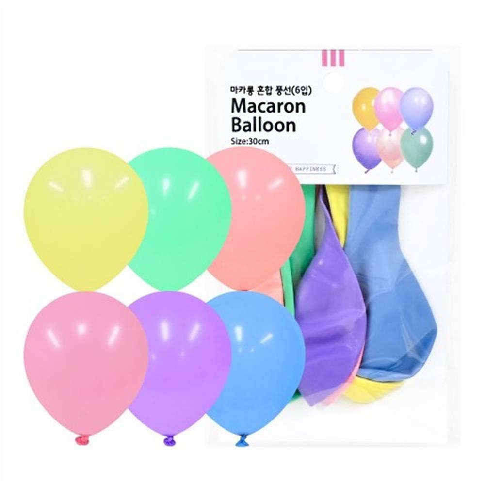 30cm 마카롱 풍선 혼합(6입)
