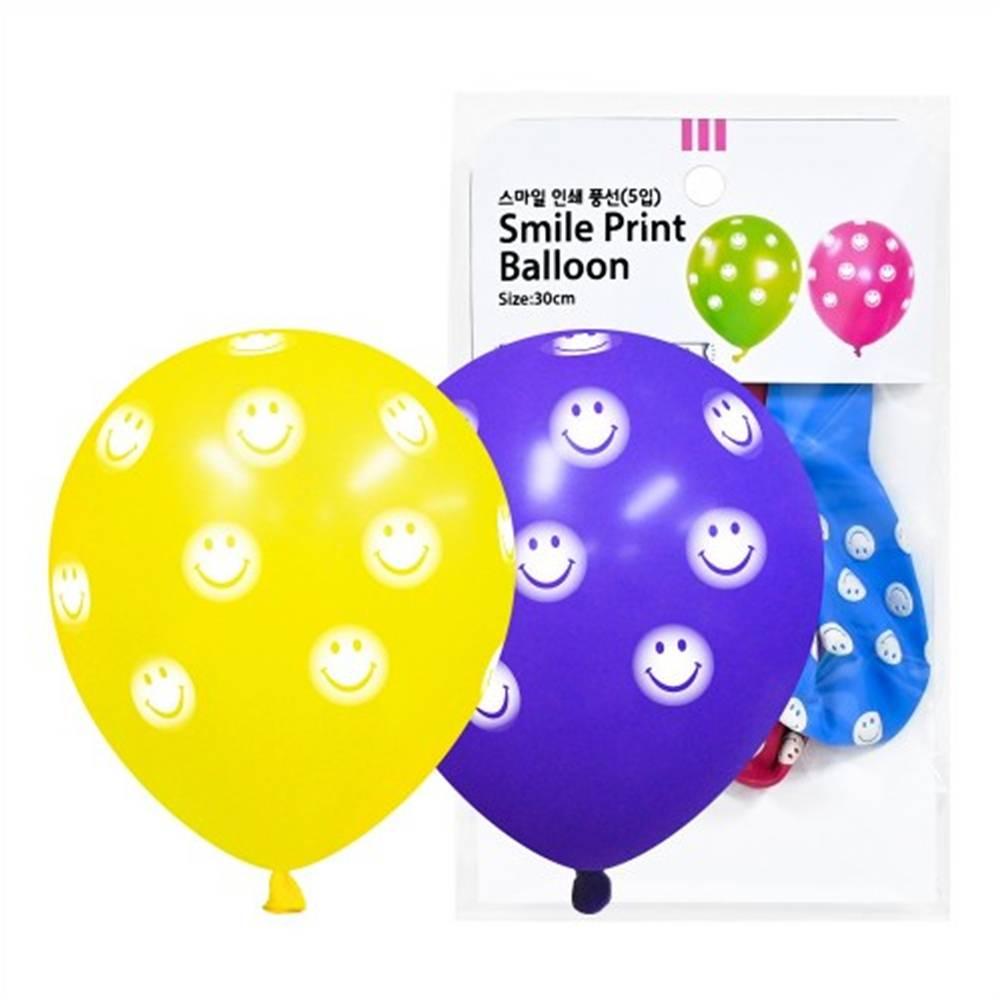 30cm 스마일 인쇄풍선(4입)