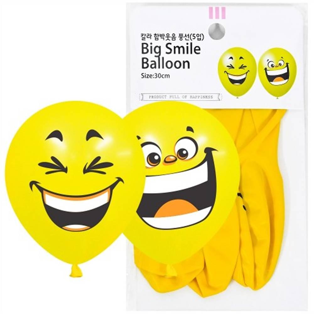 30cm 칼라함박웃음풍선 (5입)