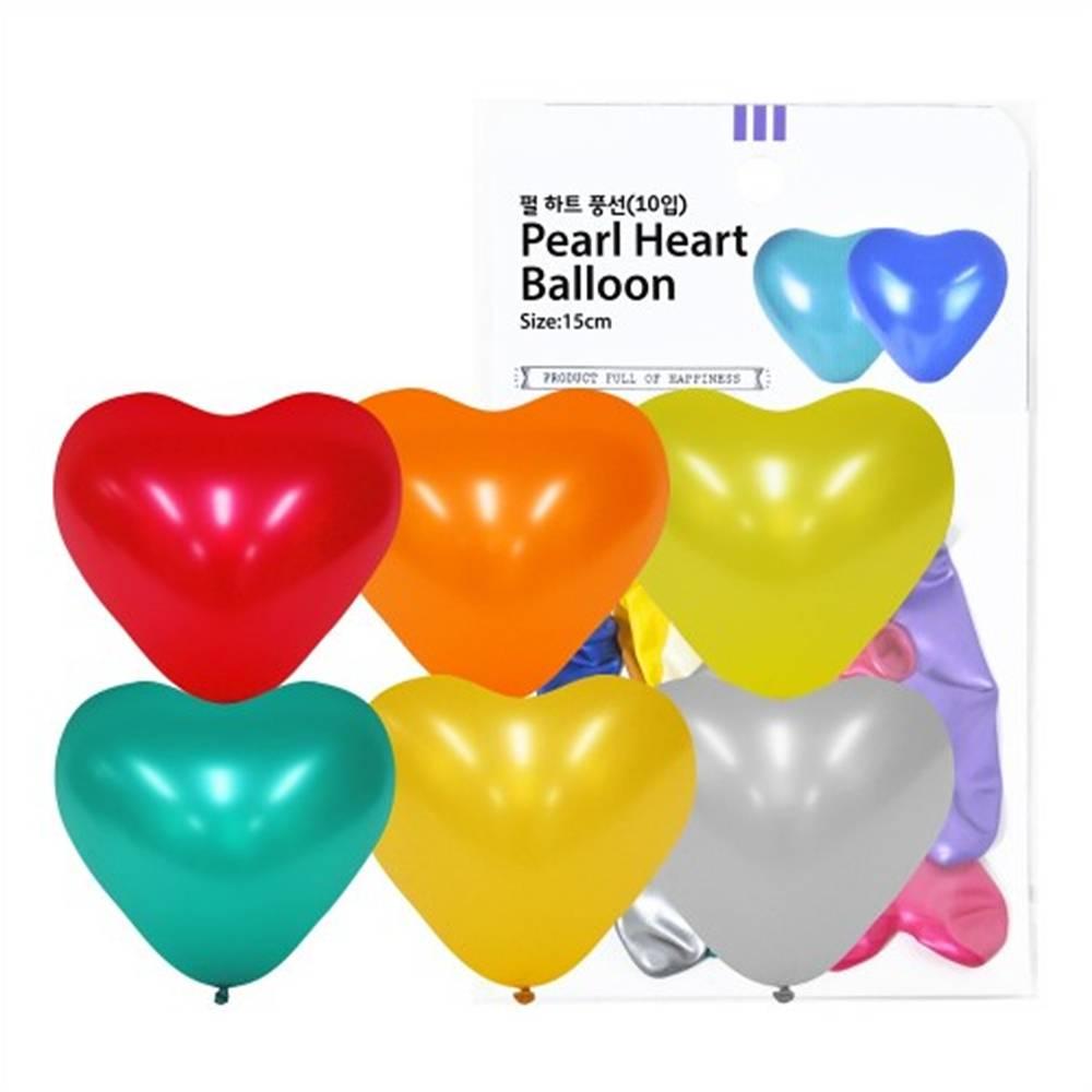 15cm 펄 하트 풍선 (10입)