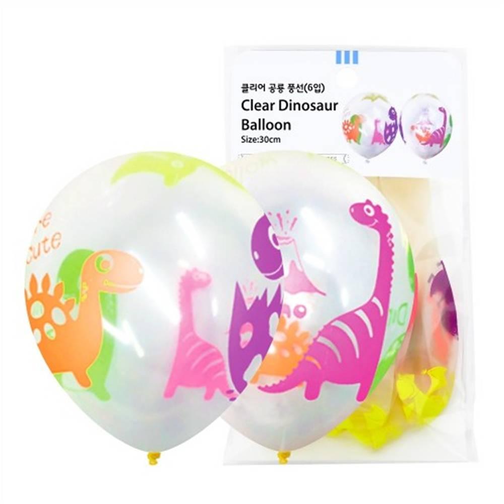 30cm 클리어 공룡풍선 (6입)