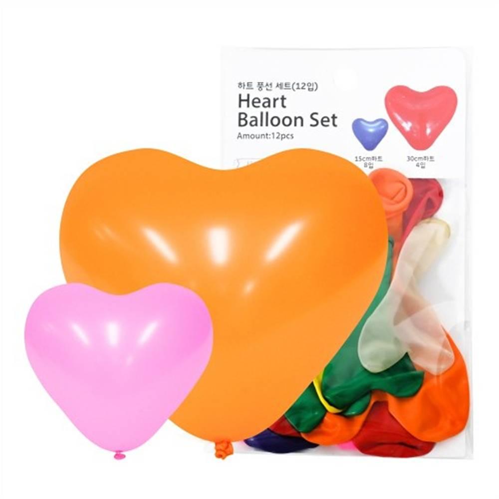 일반하트풍선세트(대 소)(12입)