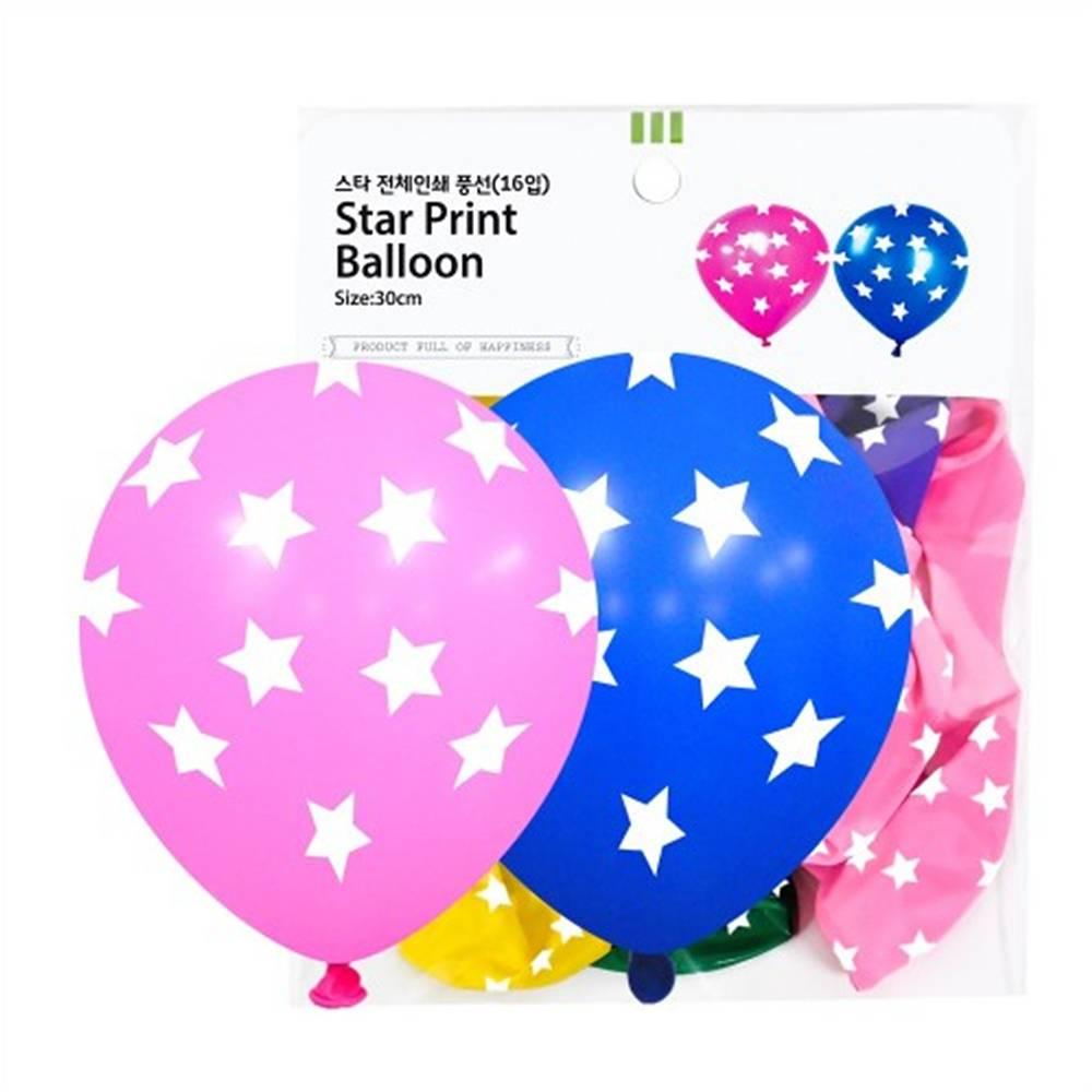 30cm 스타 전체인쇄풍선 (16입)
