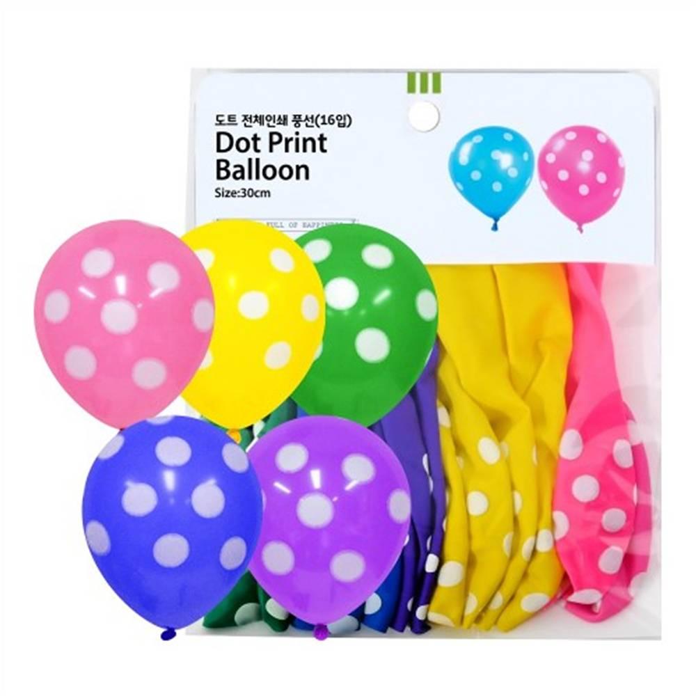 30cm 도트 전체인쇄풍선 (16입)