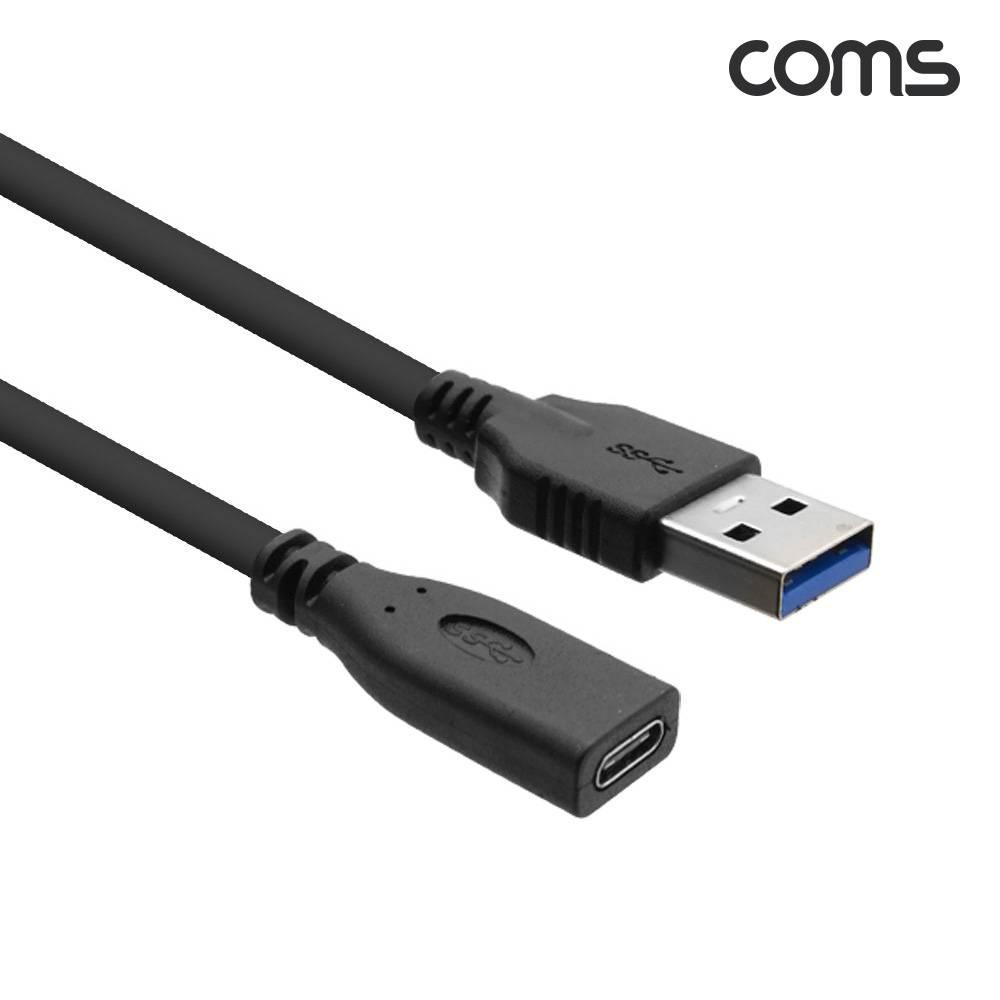 USB 3.1 Type C 변환젠더 케이블 20cm C타입 F to USB 3.0 A M Black TB856