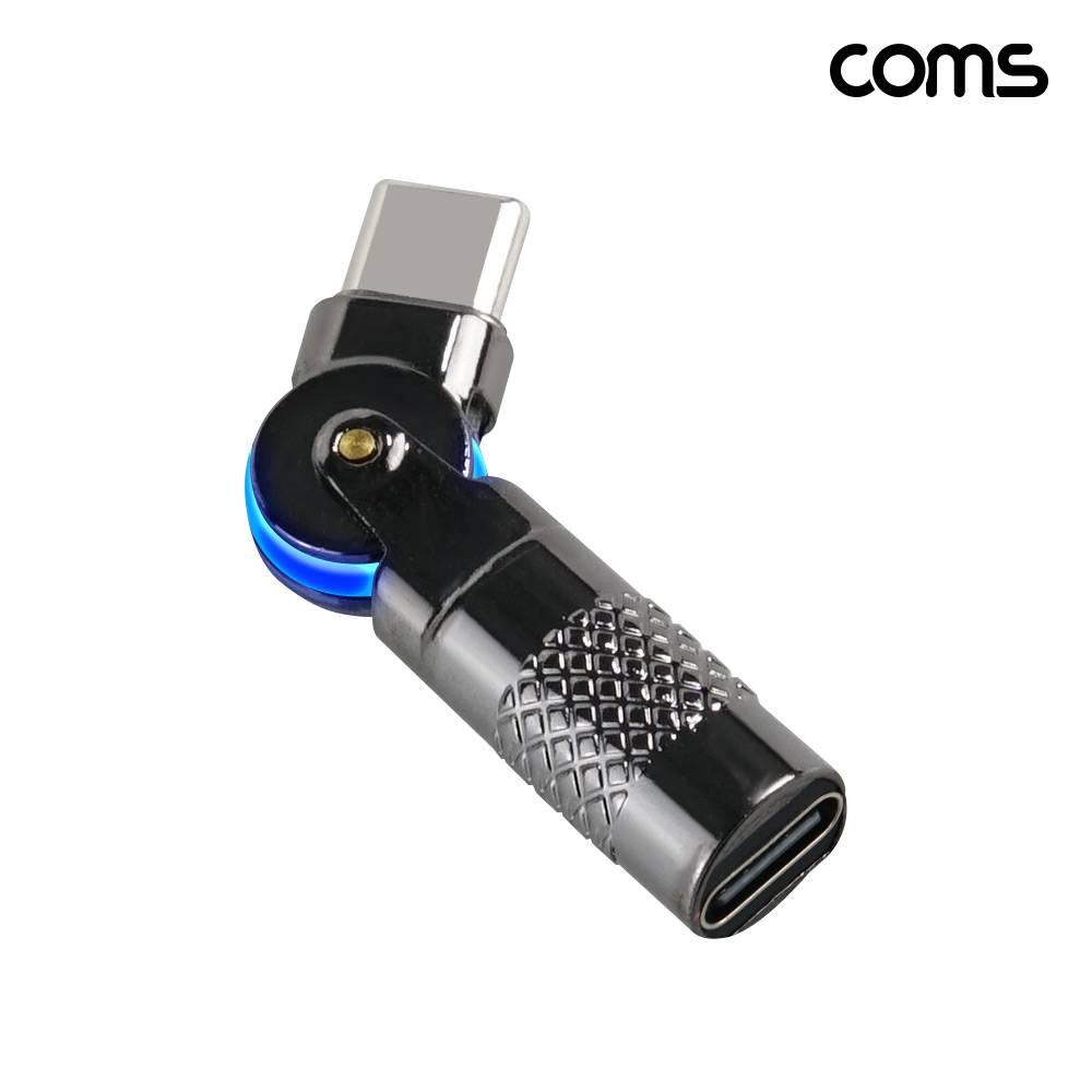 C타입 to C타입 연장 젠더 충전전용 180도 회전 꺾임 LED IH956