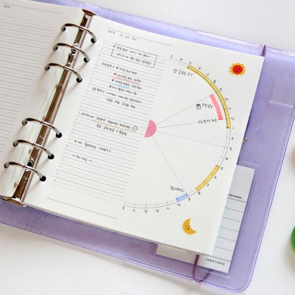 A6 WIDE 6공 데일리 써클 리필속지