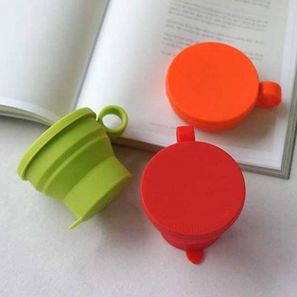 등산 캠핑 낚시 휴대용 뉴 실리콘 접이식 컵 3color