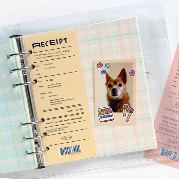 A6 WIDE 6공 컬러 체크 리필 속지