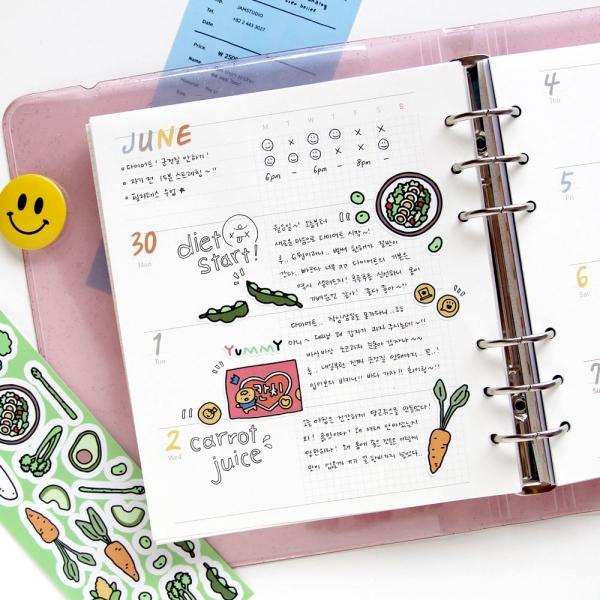 A6 WIDE 6공 위클리(가로형) 리필 속지