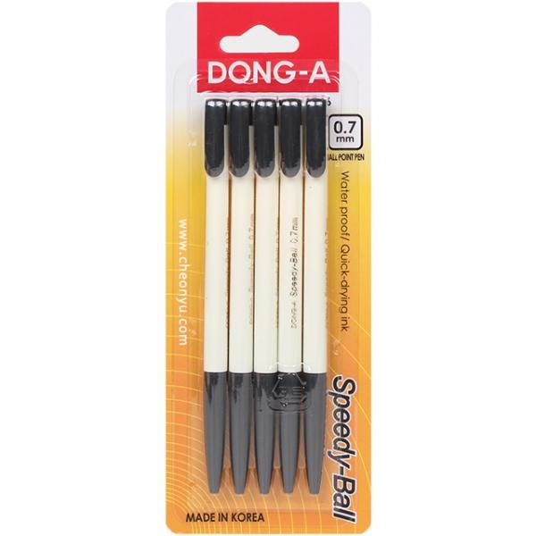 스피디볼 0.7mm볼펜 블랙 5개입 세트