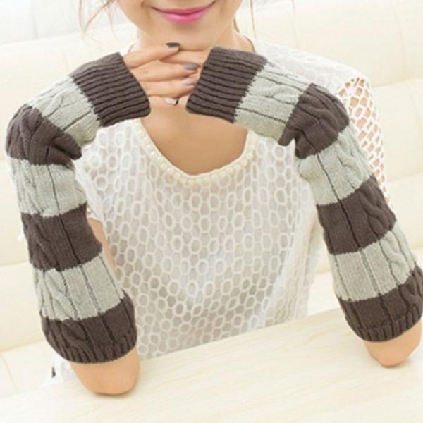 투톤 꽈배기 암워머-약33cm 겨울 토시 방한용