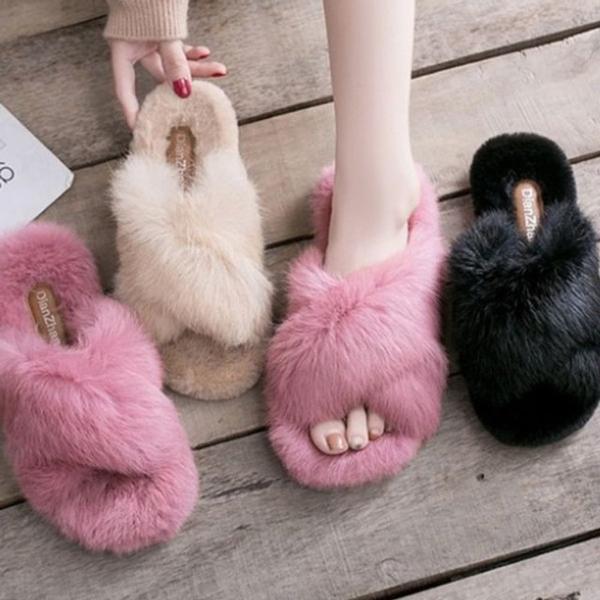 (HH)여자신발 털슬리퍼 겨울슬리퍼 털실내화 겨울 실 AD