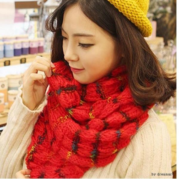 E 4 알록이 넥워머/목도리/겨울머플러/니트