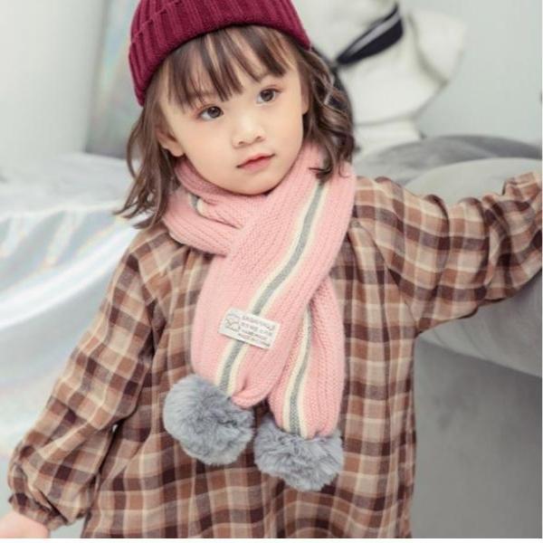 쓰리라인 방울 아동목도리/니트/쁘띠 겨울목도리